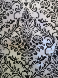 barok glitter behang zwart wit 13634-20