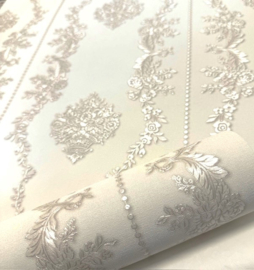 klassiek barok behang beige glans luxueuze uitstraling