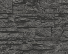 AS Creation Murano 7071-23 Stone grijs zwart steenbehang