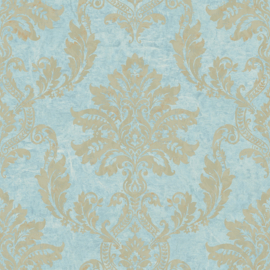 BAROK BEHANG PERSIAN DAMASK BLAUW GOUD 