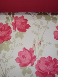 rood bloemen vinyl behang fd14914