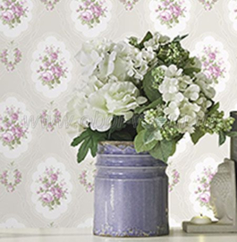 Engelse bloemen behang violet fd23230