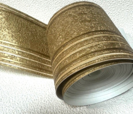 Goud behangrand lederlook streepjes strakke afwerking