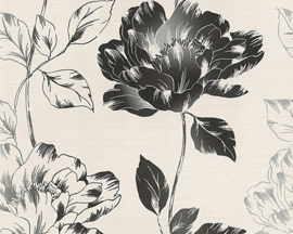 zwart bloemen romantisch behang as creation 958811
