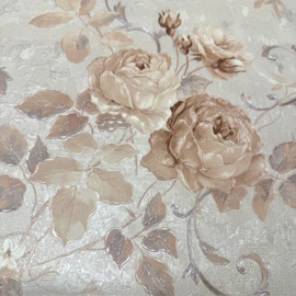 Engels bloemen Behang met Pioenrozen Romantische Rozen 95894-5