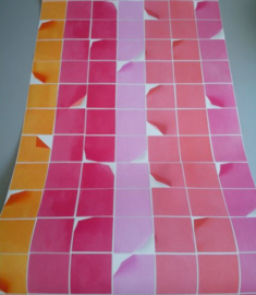 Retro behang rood rose oranje 15070