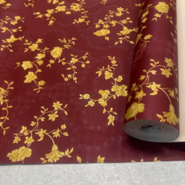 Cafe behang kroegen klassiek rood goud Vintage bloemen