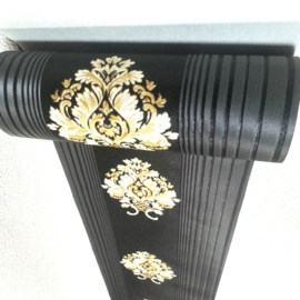 chique zwart goud barok behangrand