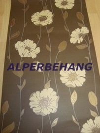 bloemen behang goud bruin modern