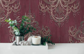 Rood goud behang barok  38096-3