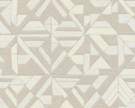 beige creme retro behang  3d pop style 37481-2