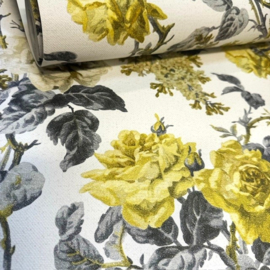 retro bloemen behang Vintage landelijke stijl voelbaar structuur