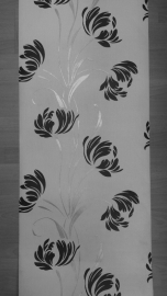 zwart bloemen vlies behang x87