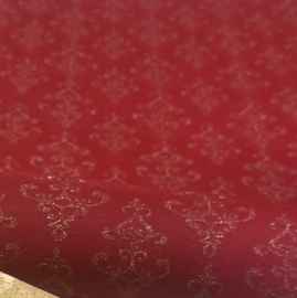 Rood goud barok behang met goude glitter