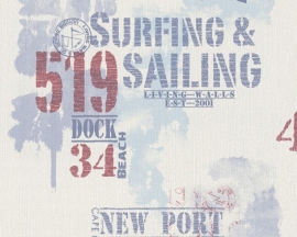 Living Walls Surfing & Sailing behang 9270-19 blauw rood