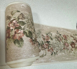 Bronzen bloemen behangrand rozen