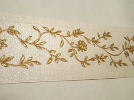 smal behang rand wit goud sierlijke bloemen