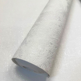 Glitter vliesbehang industriële look wit met zilverglitter