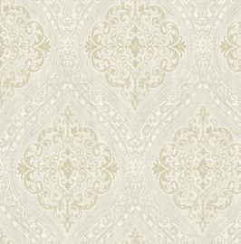 Beige creme barok behang vlies 1731307