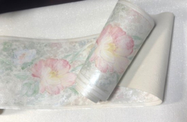 bloemen behangrand metalic glim gekleurd