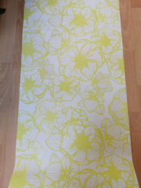 lemon groen bloemen behang xx654