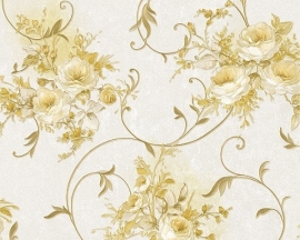 Behang Bloemen crème goud AS Romantica 30420-6
