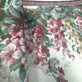 Engelse bloemen behangrand draperie 377561