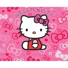 Walltastic - Hello Kitty roze rood fotowand