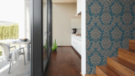 Barok behang blauw 36898-5