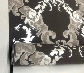 Verwen je Ruimte met Bruin Wit Beige Barok Behang en Weelderige Ornamenten