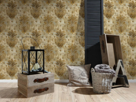 barok behang vlıes beıge bruın bronz 36456-1