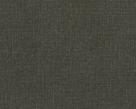 TEXTIELLOOK BEHANG | Metallic Linnenstructuur - zwart goud - A.S. Création My Home My Spa 38694-2