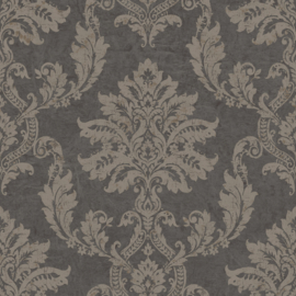 BAROK BEHANG PERSIAN DAMASK ANTRACIET GOUD