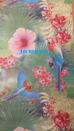 Papegaai Bloemen Tropisch Kleurrijk behang  XX120