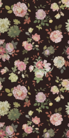 Eijffinger Rice 2 Wallpower 383611 Vintage Flowers Black