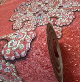 mozaiek rood barok behang retro Vintage