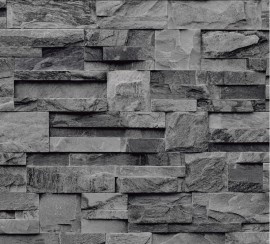 grijs steen behang natuursteen 3d effekt vinyl 3D trendy 