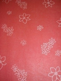 rood bloemen meisjes behang vinyl
