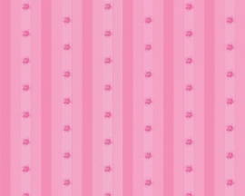 meisjes roze streepjes bloemen behang 47