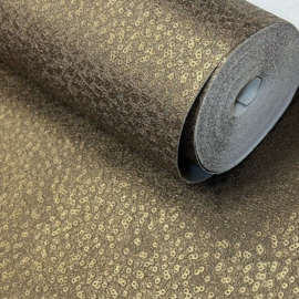 Rasch 422078 Goud Lederlook Behang – Vliesbehang met Structuur en Reliëf