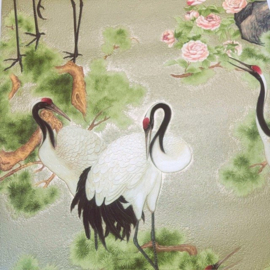 Kraanvogels behang romantisch oosters chinees japans