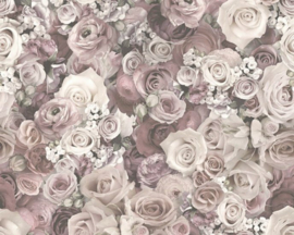Rozen behang mooie boeketen roze Engelse styl