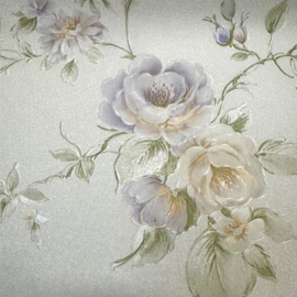 bloemen behang zachte kleuren glim
