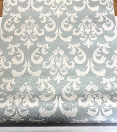 Glitter behang bladeren Ornamenten groen wit metallic kant geborduud PL51005-71