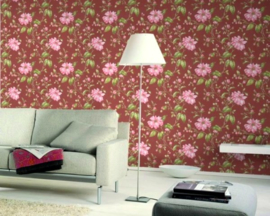 Astoria Marburg groen roze bloemen vlies 53741 behang