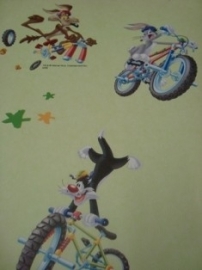 Jongens behang looney tunes fiets stijlvol behang
