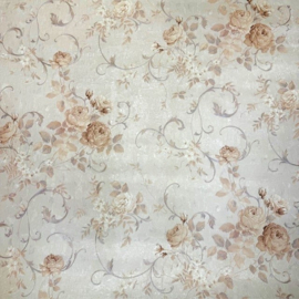 Engels bloemen Behang met Pioenrozen Romantische Rozen 95894-5