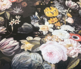 Landelijk Botanisch Behang met Okergele Bloemen – Schilderij Effect – Platinum PL0311372