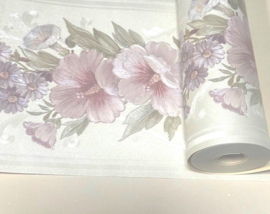 Rand Engelse bloemen glim roosjes lila kleurrijk