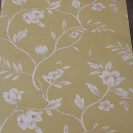 bloemen behang geel wit creme x5